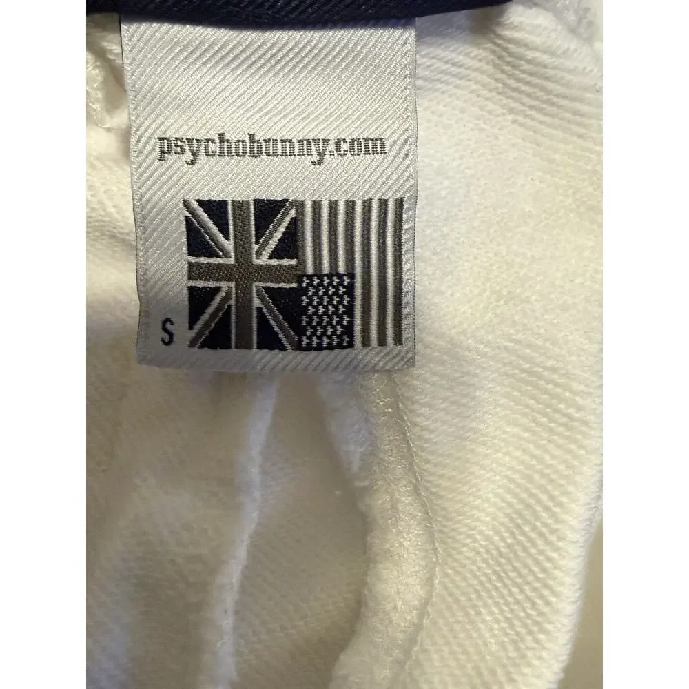 Psycho Bunny Wilkes Cotton Sweat Shorts Men’s Small White With Black Bunny Logo - Picture 5 of 9
